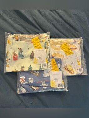 Lot of 3 NWT Burt's Bees Kids Printed Pajama Sets - Multicolor - Size 5T Toddler
